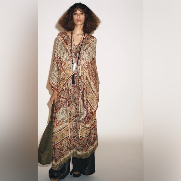 Zara Dresses & Skirts - Zara Paisley Caftan Dress